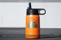 Orange-12-oz-Metal-Water-Bottle-Silver-Laser-Etching-Basketball
