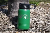 Green-12-oz-Metal-Water-Bottle-Silver-Laser-Etching-OKC