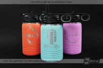 Coral-Teal-Light-Purple-12-oz-Water-Bottle-Silver-Laser-Etching