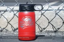 Red-12-oz-Metal-Water-Bottle-Silver-Laser-Etching-Volleyball