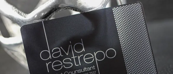 Matte Plastic Business Card Up Close