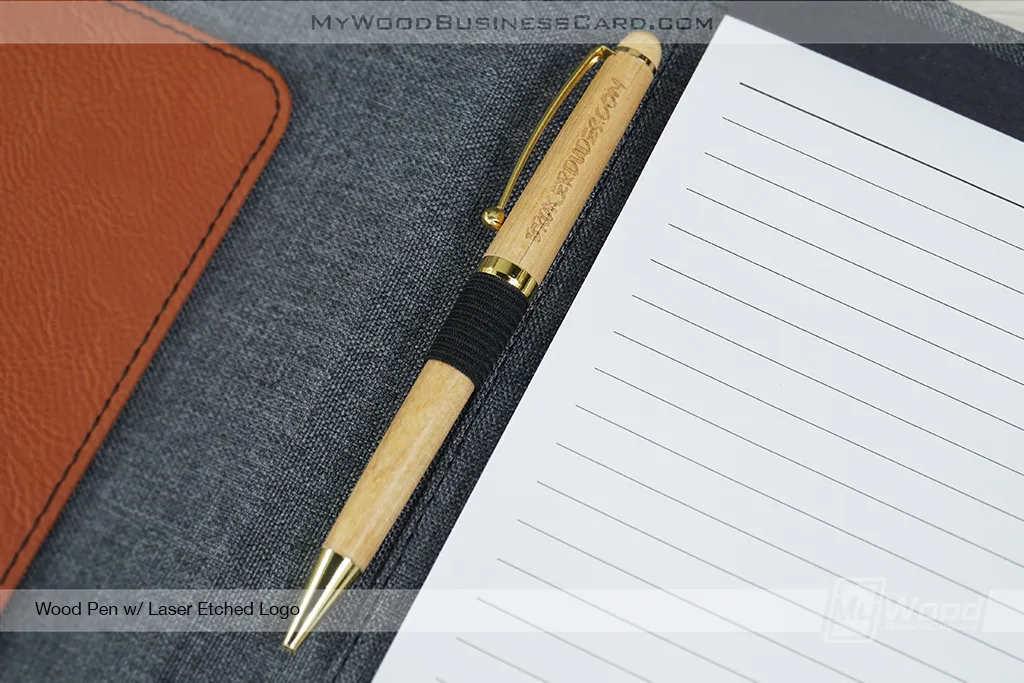 Wood-Pen-Laser-Etched-Logo-Broker