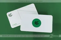 White-Metal-NFC-Business-Card-Custom-Cutout-Surface-Etching-Green-Spot-Color