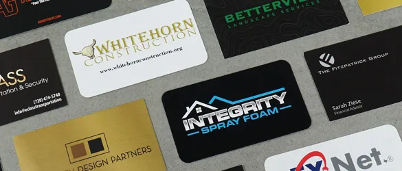 Overview image of multiple paper business cards