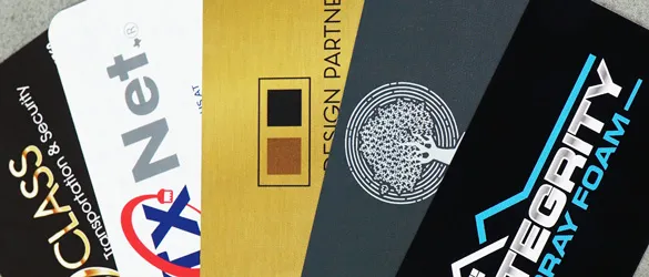 Paper Business Cards Fanned Out Vibrant Printing Examples