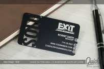 Black-Metal-Quick-Metal-EXIT-Business-Cards-Silver-Laser-Etching-Sold