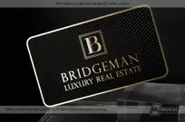 Brass-Finish-Metal-Business-Card-for-Luxury-Real-Estate-Agent-with-Textured-Pattern