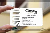 White-Metal-Business-Card-For-Century-21-Realtor-With-Spot-Colors-Cutouts