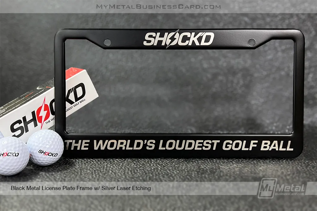 Golf-License-Plate-Frame-with-Silver-Laser-Etching
