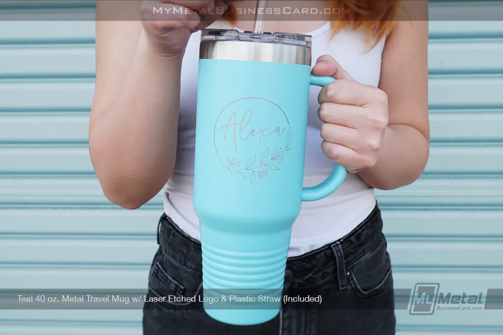 Teal-40-oz-Metal-Travel-Mug-Laser-Etched-Logo-Straw-Alexa