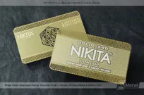 Brass-Finish-Business-Card-Textured-Finish-Cutouts-Etching-Black-White-Nikita