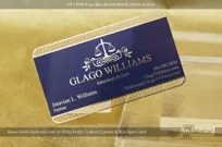 Brass-Finish-Business-Card-Shiny-Finish-Cutouts-Blue-Color-Glago