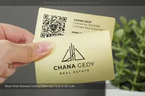 Brass-Finish-Business-Cards-Black-Spot-Color-QR-Code