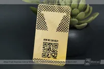 Brass-Finish-Business-Card-Shiny-Finish-Custom-Cutouts-Etching-Black-Spot-Color-QR-Code-V3
