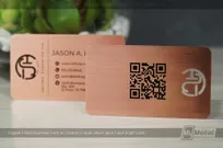 Copper-Finish-Business-Card-Custom-Cutout-Black-Spot-Color-QR-Code-Jason