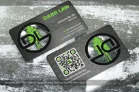 Gunmetal-Business-Card-Custom-Cutout-Etching-Black-Green-Spot-Color-QR-Darr