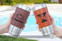 20-oz-Leatherette-Football-Basketball-Tumblers-Laser-Etched-Logos-Cheers