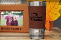 20-oz-Leatherette-Football-Tumbler-Laser-Etched-Logo-Mom