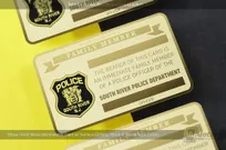 Brass-Membership-Card-Surface-Etch-Black-Yellow-Police