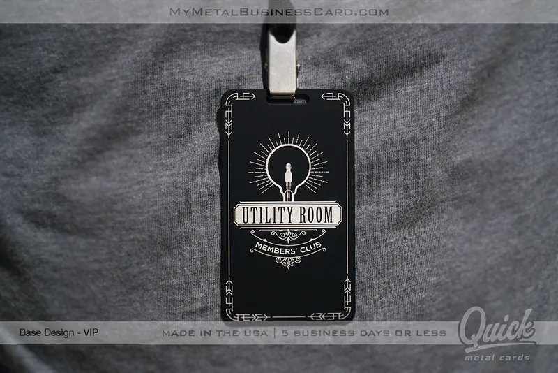 Black-Quick-Metal-VIP-Pass-with-SIlver-Laser-Etching-Members-Only