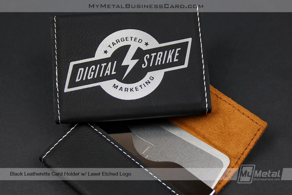 Card-Holder-Black-Leatherette-With-Laser-Etched-Logo-For-Marketing--Team