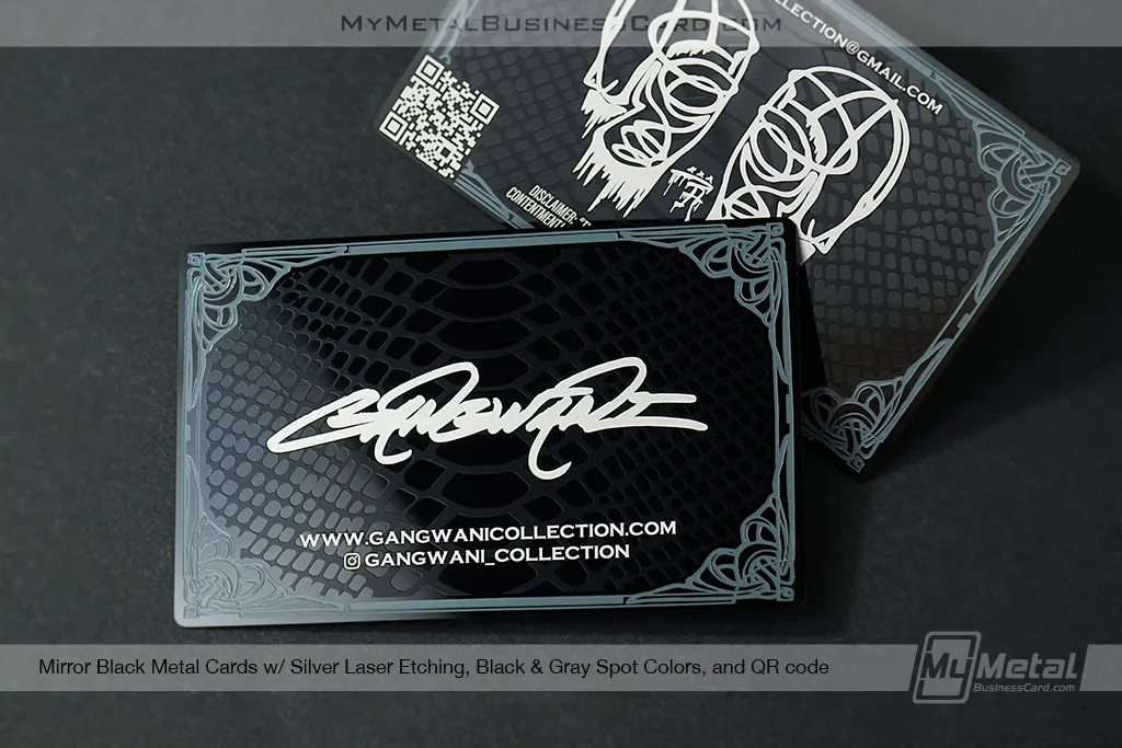 Mirror Black Metal Business Cards