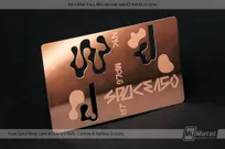 Rose-Gold-Finish-Brass-Metal-Card-Shiny-With-Surface-Etching-and-Cutouts