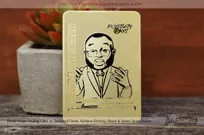 Brass-Finish-Trading-Card-Textured-Finish-Etching-Black-Green-Colors-Positivity-Pays