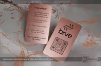 Matte-Rose-Gold-Metal-Business-Card-Black-Spot-Color-QR-Code-BRVE