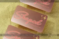 Matte-Rose-Gold-Metal-Business-Card-Custom-Cutout-Etching-Pink-Shaped