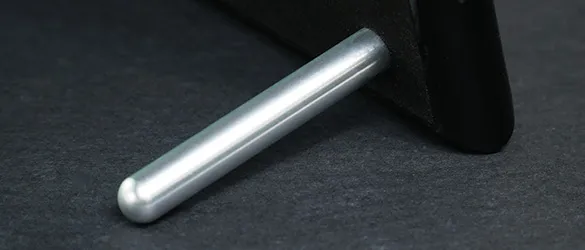 detachable silver pin stand on black piano finish plaque