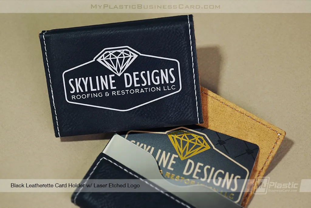 Black-Leatherette-Card-Holder-Laser-Etched-Logo-Skyline-Designs-Plastic