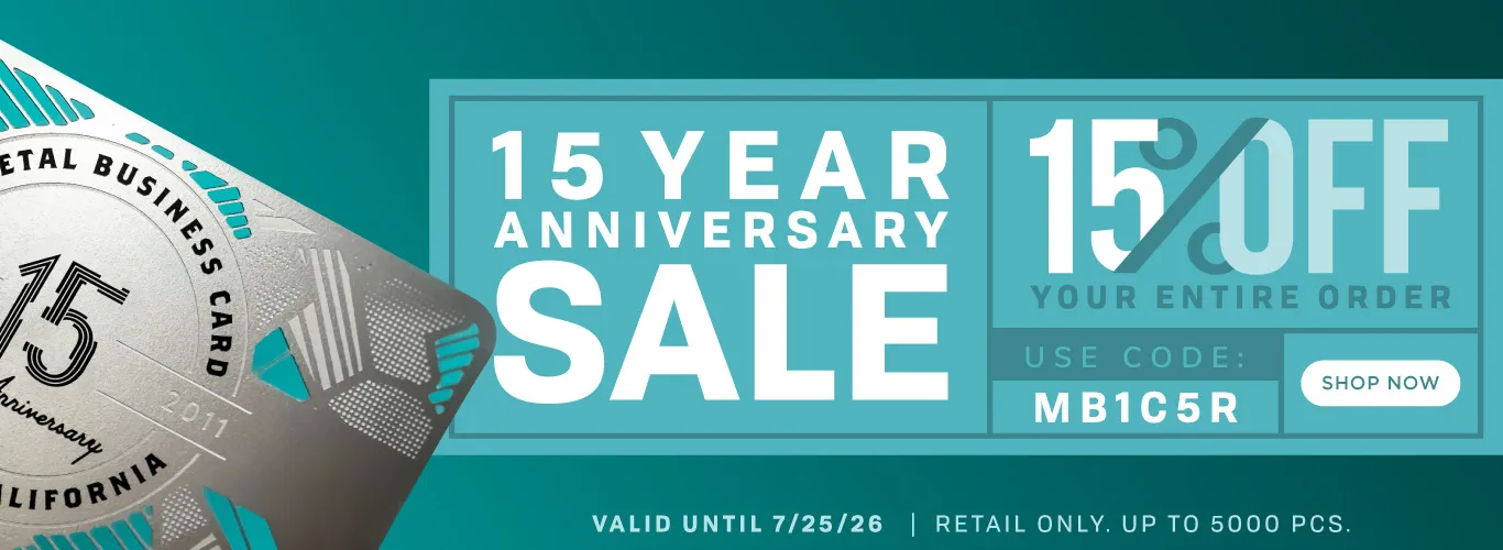 15 Year Anniversary Sale - 15 Percent Off