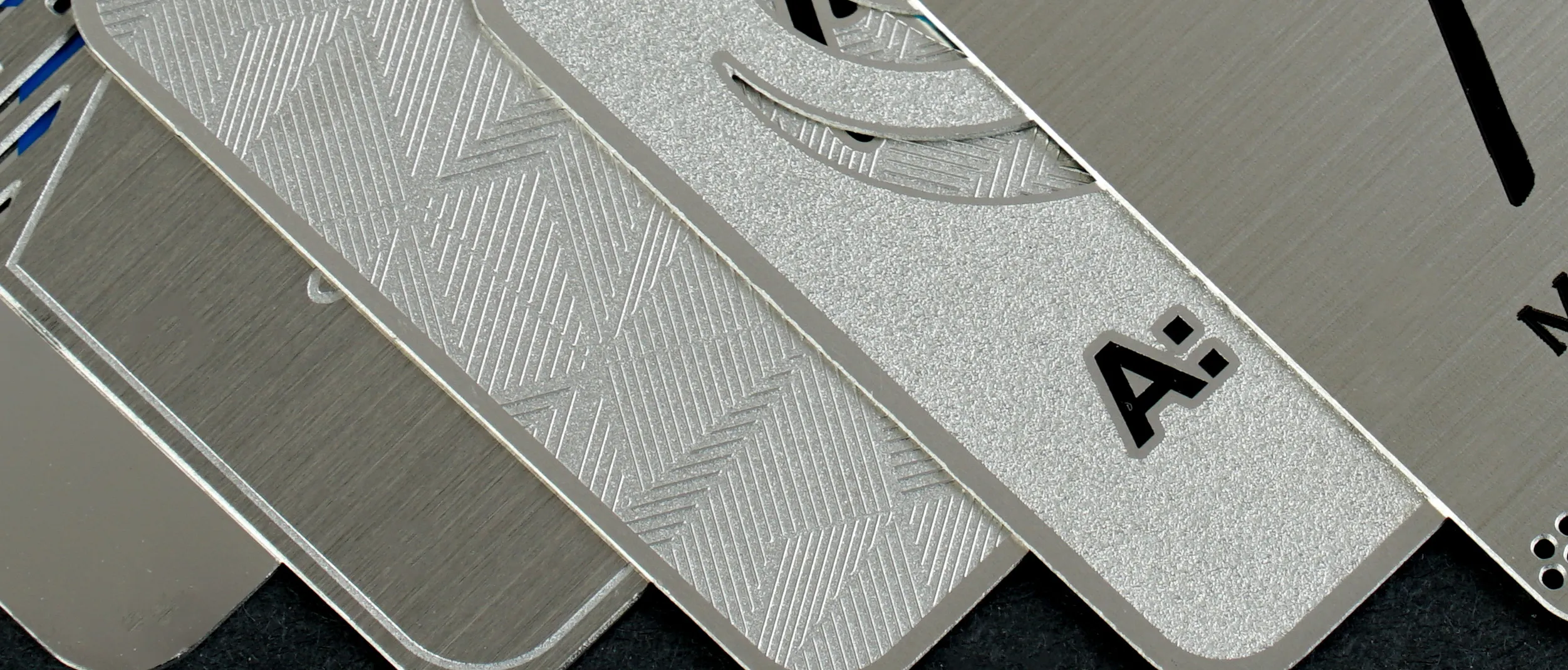 stainless steel metal business cards with four finishes chrome brushed textured and natural