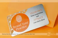 Brand your practice metal business card made from stainless steel