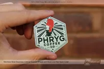 Hexagon shaped stainless steel business card for cold brew coffee brewers