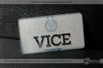 Textured finish stainless steel metal business card for jewelry company 
