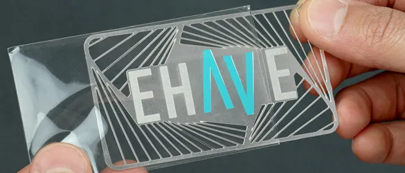 stainless steel business card comes in clear plastic sleeve for protection