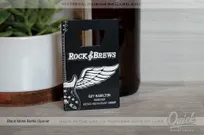 black metal bottle opener shipped quick with silver laser etching on surface