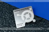 Square Metal Business Card Custom Shape Surface Ething Spot Color