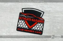 Black Metal Square Business Card Custom Cutout Custom Shape Ultimate Garage