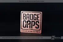 Rose Gold Square Business Card Custom Cutout Spot Color Badge Caps