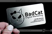 Stainless-Steel-Business-Card-With-Custom-Bad-Cat-Cutout-For-Marketing-Company