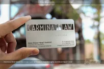 metal business card With Cutout Logo For law firm lawyer