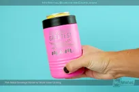 Pink-Metal-Beverage-Holder-Silver-Laser-Etching-Greatest-Mom