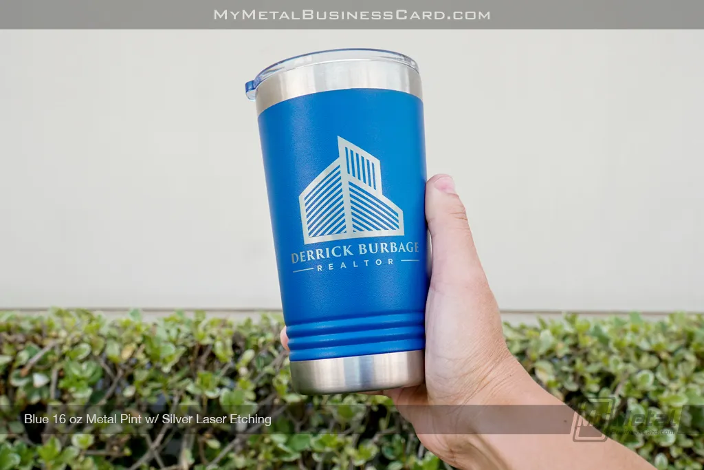 Blue-Metal-16oz-Pint-Silver-Laser-Etching-Derrick-Realtor