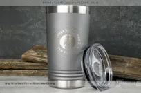 Gray-Metal-16oz-Pint-Silver-Laser-Etching-Tattoo-Shop