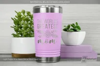 Light-Purple-Metal-16oz-Pint-Silver-Laser-Etching-Greatest-Mom