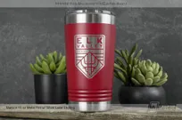 Maroon-Metal-16oz-Pint-Silver-Laser-Etching-Elk-Valley-Brewing-Company