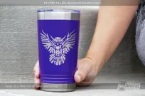 Purple-Metal-16oz-Pint-Silver-Laser-Etching-Owl-Logo
